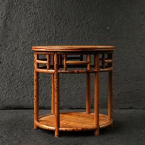 浙工師傅作り天然紅湘妃竹円形蘭棚棚棚竹棚石棚の詳細画像5