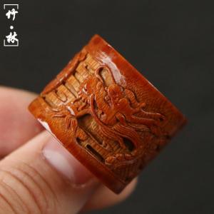劉雷作り精工彫刻「祥龍」老玉竹手レンチハンドル部品