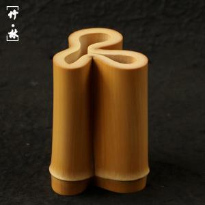 磨き天然異形老玉竹筆立て竹彫刻異形竹茶器収納筒
