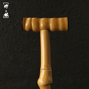 磨き天然異形ソリッド竹杖竹彫刻羅漢竹ハンドル竹杖の詳細画像1
