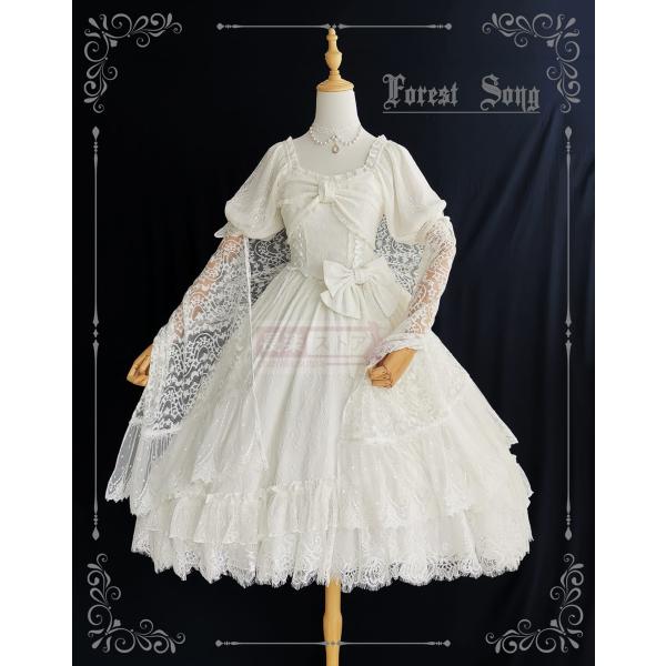 カスタマイズ【Forest Song】レースバージョン-ロフランプラスウエストOP-現品エレガントフ...