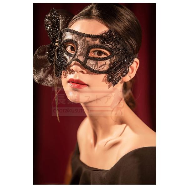 ヴェネチア高級贅沢ヴェールレースレトロ仮面ハロウィン舞踏会パーティー覆面網レッドマスク