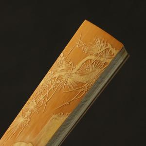 の名家袁江純の手による青彫り文人仕女図老玉竹折...の詳細画像3
