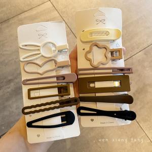 6つのシンプルbbクリップヘアピンセットヘアアクセファッション百合少女サイドバングヘアピン気質サイドクリップ