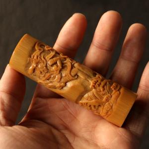 劉雷作り川派彫刻「魁星点斗」ソリッド竹手把持品