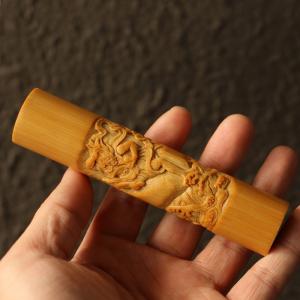 劉雷作り川派彫刻「魁星点斗」ソリッド竹手把持品