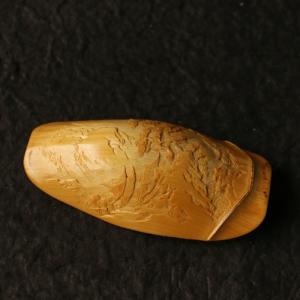 の名家向平純が手作業で山水風景を彫刻亀甲竹茶は茶荷竹茶器を目覚めさせる