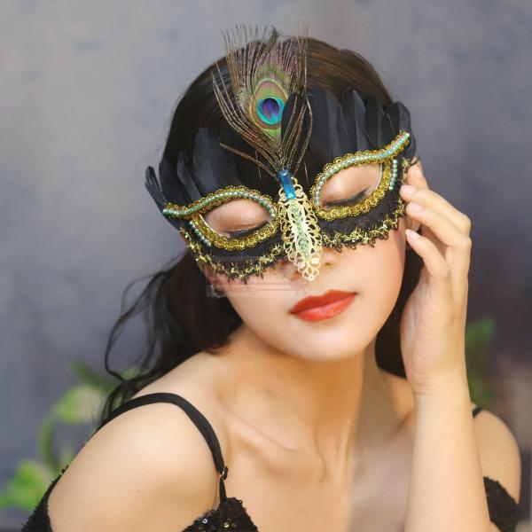 欧米クジャク羽レースレトロ謎の仮面男女カーニバル仮面舞踏会ハロウィンパーティー