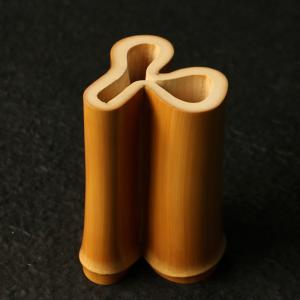 磨き天然異形老玉竹筆立て竹製茶器部品竹茶筒の詳細画像1