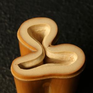 磨き天然異形老玉竹筆立て竹製茶器部品竹茶筒の詳細画像5