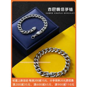 クラシックな男性ダブル卜馬鞭キューバカップルブレスレット純銀ファッション潮人個性パンクヒップホップストリート風