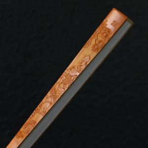 の名家袁江純の手による浅浮き彫り『対局図』老玉竹文玩扇子骨王偉製扇子