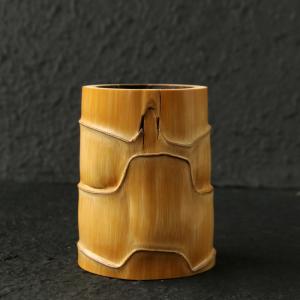 動精磨天然異形虫食い古亀甲竹筆筒茶道具茶道収納...の詳細画像1