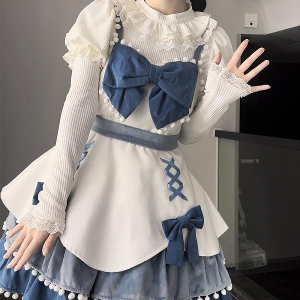 シュフラーWPオリジナルデザインワイルドロリータレース高弾性肌に優しい泡袖ニットインナー秋冬