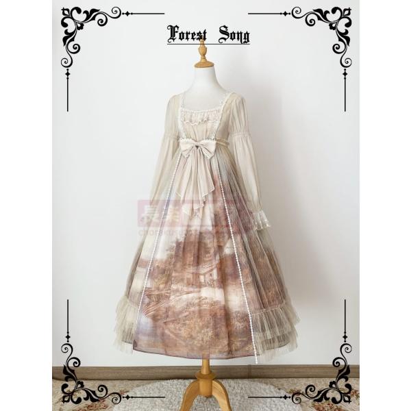 【Forest Song】手付金-層林染めOPエレガント秋プリントロリータワンピース