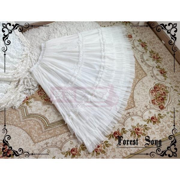 【Forest Song】二段テール-朝霧-調節可能ポイントチュールロリータスカート延長ステー