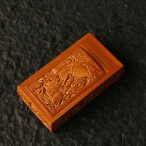 名家伍再娟作り川派手彫金鐘竹蛉鳴虫箱玉竹曹自康虫具虫玩