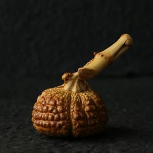 の名家劉衛強純が手作業で釘だらけのカボチャを彫刻したハンドルピース竹の根彫りで茶寵を遊ぶ