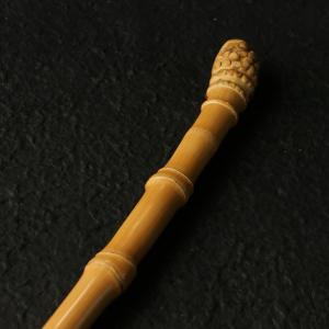 製精磨天然釘打ち老竹根玉竹杖文玩竹製杖の詳細画像1