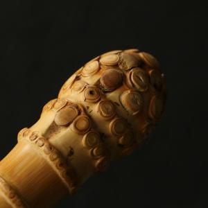 製精磨天然釘打ち老竹根玉竹杖文玩竹製杖の詳細画像2