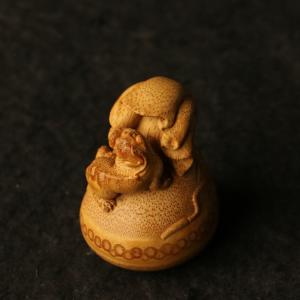 三舎作り竹根彫?貅銭袋手提げ品招財進宝プレゼント
