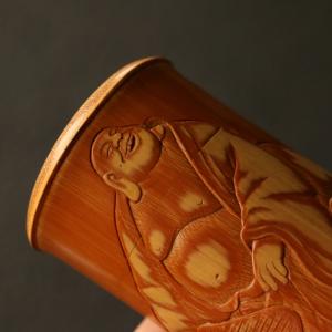 の戚庭飛純が手で残した青彫刻浅浮き彫り弥勒一体...の詳細画像2