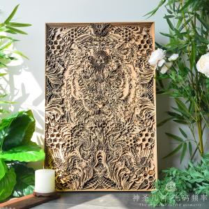 権勢喚問・虎の力光コードブランド立体装飾画神聖幾何虎3 d壁画玄関