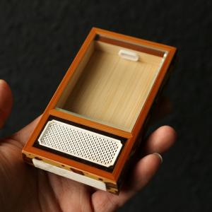 の名家曹自康純が手作りの梅妃竹黄キイロ鳴く虫箱竹製虫具角箱キイロキイロ
