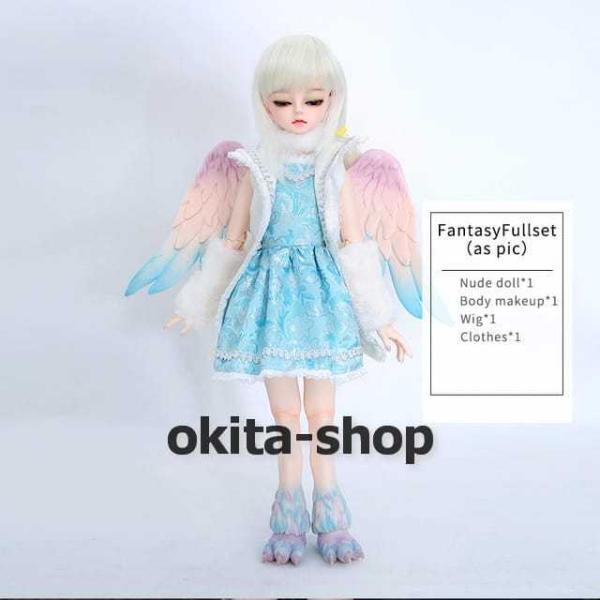 BJDドール 球体関節人形 1／4 人形本体 ヘッド+ボディ+眼球+服装+ウィッグ＋メイク  フルセ...