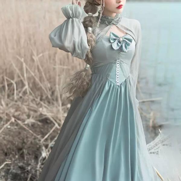 &amp; 海 エレガント クラシックロリータドレス シフォンドレス フォレスト OP ワンピース ロリータ...