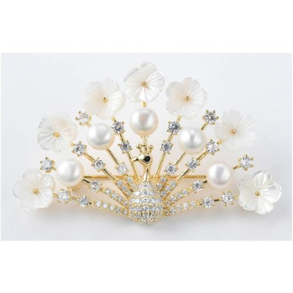 マイクロストラクチャージルコンピーコックオープンスクリーンペンダントナチュラルシーシェル淡水パールブ...