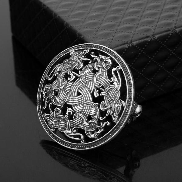 ノルウェー語中世のバイキングシールドシンボルブローチオーバルケルトショールセーターピン