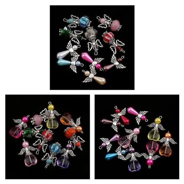 ミックスデリケートエンジェルドロップラウンドクレイビーズのパック