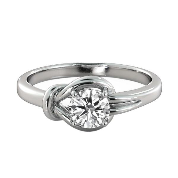 14  ホワイトゴールド ラウンド熊手が 0.50 C 5.00 MM モアッサ ナイト永遠に 1 ...