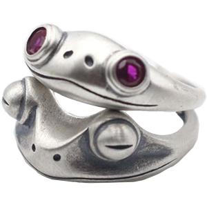 カエルリング、パーソナライズオープン調節可能なカップルリング、女性のためのかわいい動物の結婚指輪｜chorakusutoa