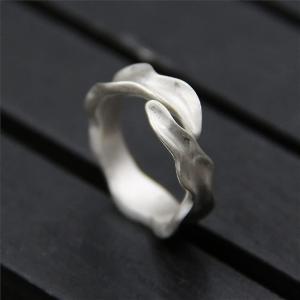 シルバーリング、不規則なツイストスカラップリング、調節可能｜chorakusutoa