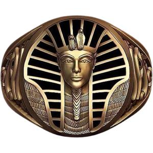 ファラオリング、男性のためのホルスリングのエジプトのファラオの目、ヒップホップファラオホルスアイバイカーリングゴールドファラオクロスリング男の子用｜chorakusutoa