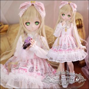 1/4,MDD 着物ドレス 矢絣蝶 セット服 ドルフィードリーム ドール服