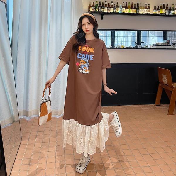 今季マストバイ?プリント切り替えTシャツワンピース　M16189