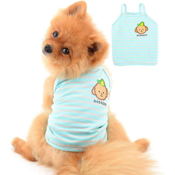 ストライプ犬シャツ小中型犬猫女性女の子ソフトコットンベストシャツ