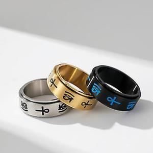 ステンレススチールフラワーカービングスピナーリングデイジーフィジェットバンドリングムーンスター邪悪な...