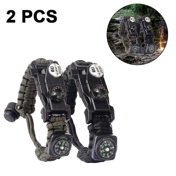 緊急パラコードブレスレット||セット究極の戦術的サバイバルギア|フリントファイアスターター、ホイッス...