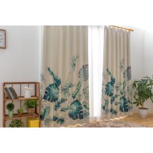 マウナロア／ハワイアン柄ドレープカーテン（遮光）② マウナロア／ハワイアン柄ドレープカーテン（遮光）①