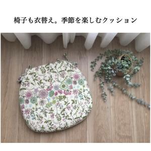シートクッション ひも付き 車 花柄 4枚組 ...の詳細画像1