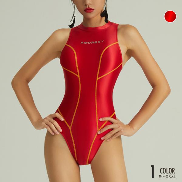 AMORESY アモレシー Eris 競泳水着 コスチューム レオタード バックファスナー ハイレグ...