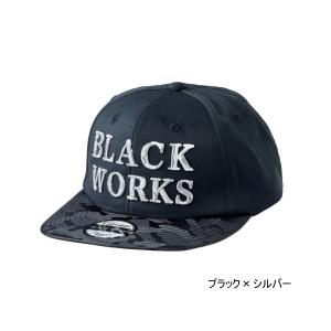 ≪'23年2月新商品！≫ がまかつ フラットブリムキャップ(ブラックワークス) GM-9895 ブラック×シルバー Lサイズ｜chouka