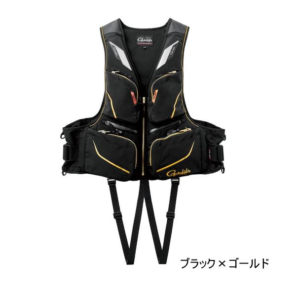 （26年3月新商品） がまかつ フローティングベスト GM-6007 ブラック×ゴールド Lサイズ