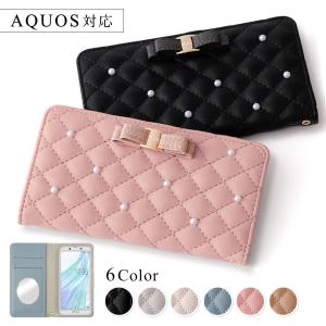AQUOS sense9 ケース 手帳型 wish5 wish4 ケース r9 sense8 sense7 r7 r6 basic plus lite simフリー アクオス おしゃれ ミラー付き リボン