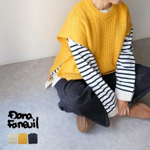 【30%OFF SALE】Dana Faneuil ダナファヌル  ラムウールナイロン ケーブル編み ニット ベスト D4622402 【2022AW 秋冬】｜chouquette