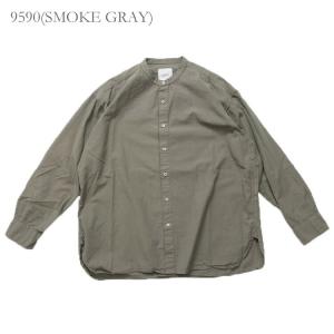 ARMEN アーメン 40&apos;S POPLIN UTILITY BANDED COLLAR SHIRT...